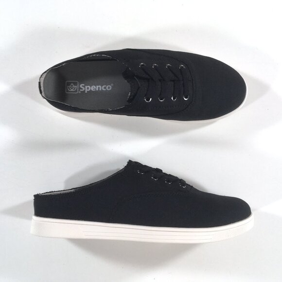 Spenco Santa Rosa Slip On Mules Womens Size 9 D Wide Black Canvas - Picture 1 of 9